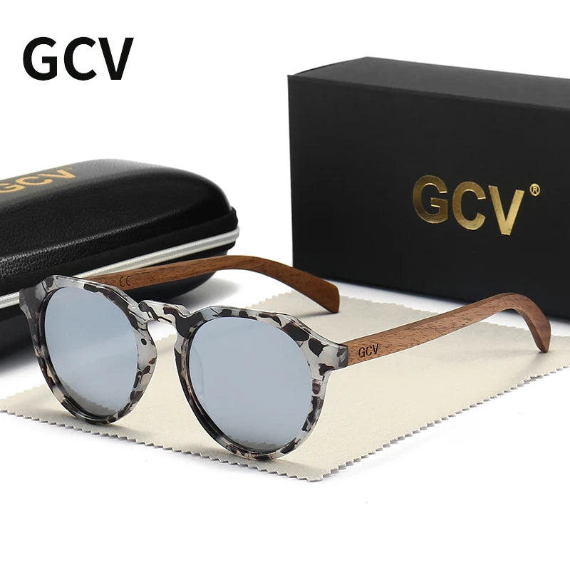 Limited Edition Polarized Sunglasses – Bold Leopard Grain & Natural Wood