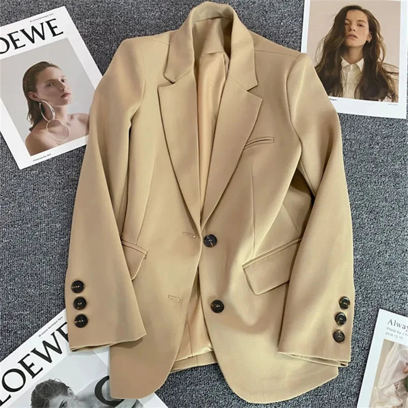 Korean-Inspired Chic – Versatile Long Sleeve Blazer for Modern Women
