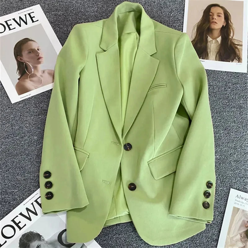 Korean-Inspired Chic – Versatile Long Sleeve Blazer for Modern Women