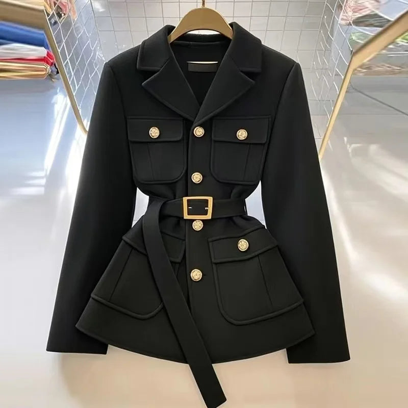 Women’s Blazer Coat 2025 Autumn Collection – Long Sleeve, Casual Single-Breasted Design – Elegant Office Suit Jacket and Outerwear for Ladies