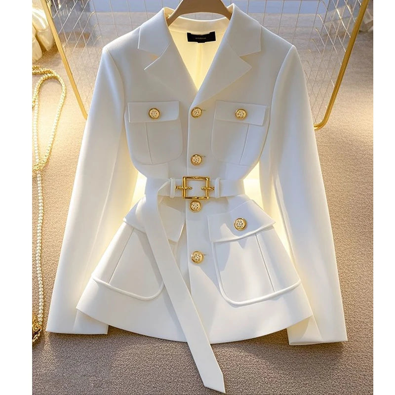 Women’s Blazer Coat 2025 Autumn Collection – Long Sleeve, Casual Single-Breasted Design – Elegant Office Suit Jacket and Outerwear for Ladies