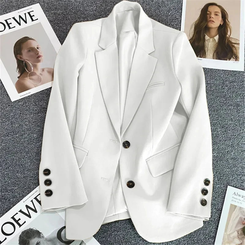 Korean-Inspired Chic – Versatile Long Sleeve Blazer for Modern Women