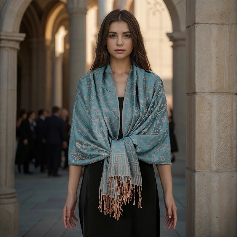 Luxury Thick Cashmere Scarf for Women 2024 – Elegant Printed Wraps & Pashmina Ponchos. Cozy Travel Blanket Shawl, Perfect for Winter Warmth. Stylish and Soft Female Stoles.