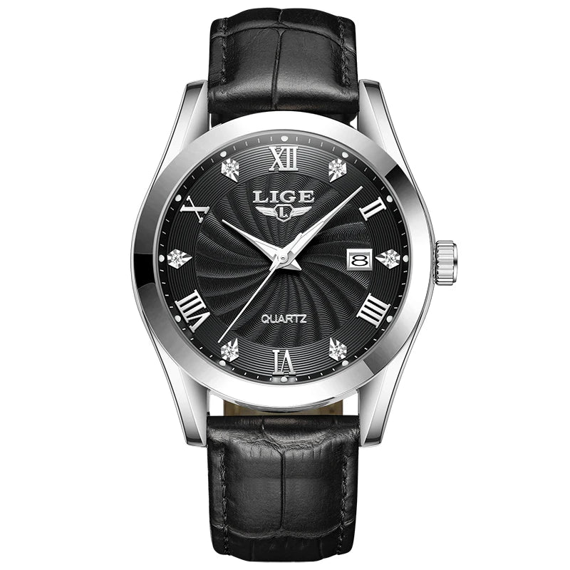 LIGE Women's Luxury Classic Watch – Waterproof Sport Leather Strap – Top Brand Fashion Timepiece for Ladies