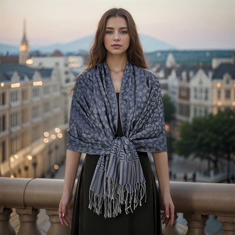 Luxury Thick Cashmere Scarf for Women 2024 – Elegant Printed Wraps & Pashmina Ponchos. Cozy Travel Blanket Shawl, Perfect for Winter Warmth. Stylish and Soft Female Stoles.