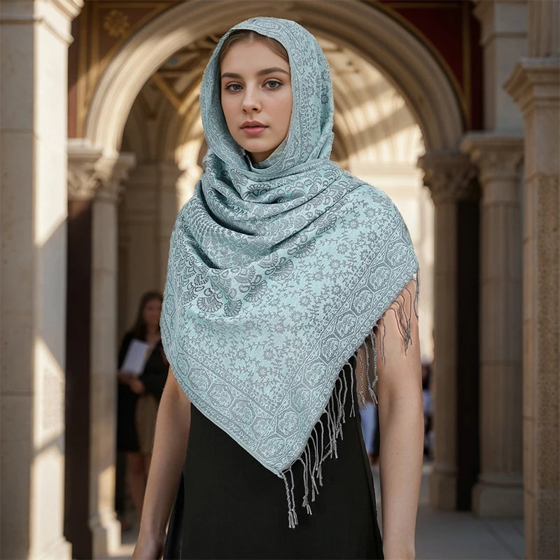 Luxury Thick Cashmere Scarf for Women 2024 – Elegant Printed Wraps & Pashmina Ponchos. Cozy Travel Blanket Shawl, Perfect for Winter Warmth. Stylish and Soft Female Stoles.