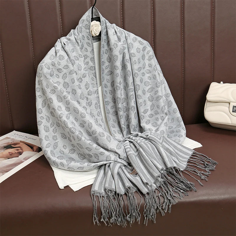 Luxury Thick Cashmere Scarf for Women 2024 – Elegant Printed Wraps & Pashmina Ponchos. Cozy Travel Blanket Shawl, Perfect for Winter Warmth. Stylish and Soft Female Stoles.
