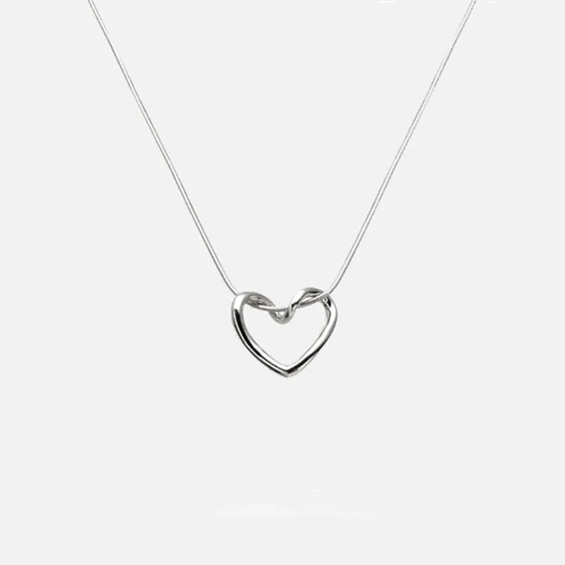 Korean Charm – Double Layer Heart & Lucky Bean Necklace
