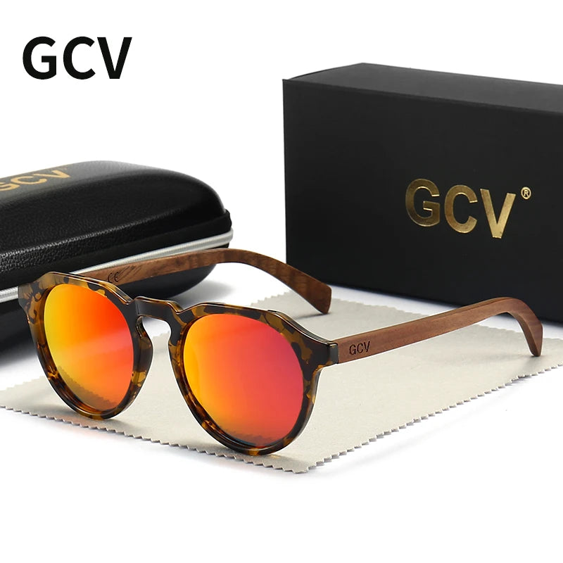 Limited Edition Polarized Sunglasses – Bold Leopard Grain & Natural Wood