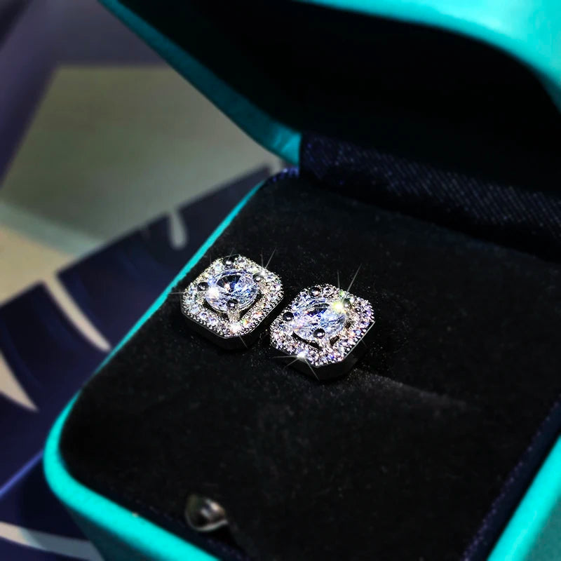Luxury High-Quality White Zircon Earrings in 925 Sterling Silver – Fashion Jewelry for Ladies, Perfect for Parties and Birthdays – Ideal Gift for Your Girlfriend