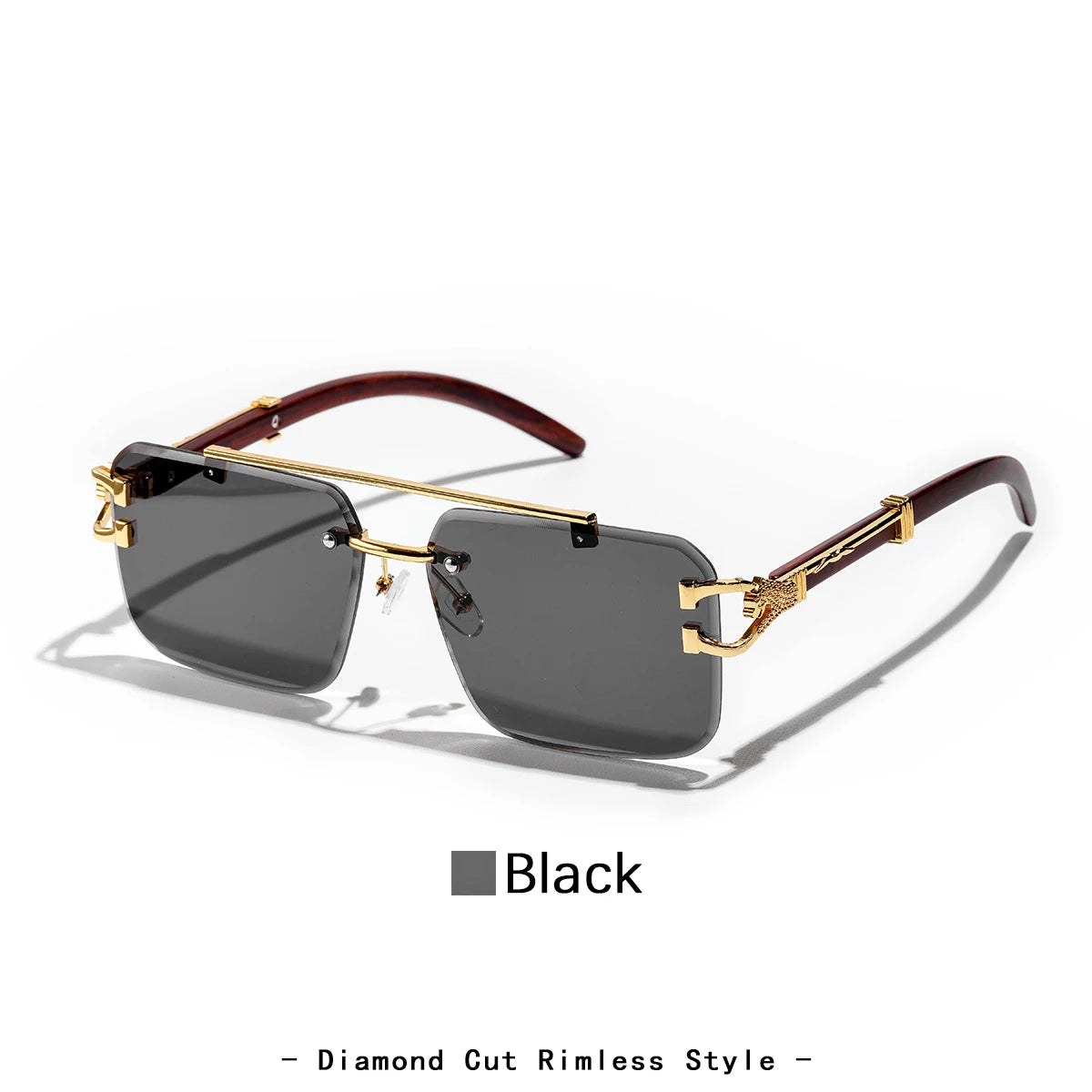 Ruiao Diamond-Cut Rimless Luxury Sunglasses – European Designer Edition