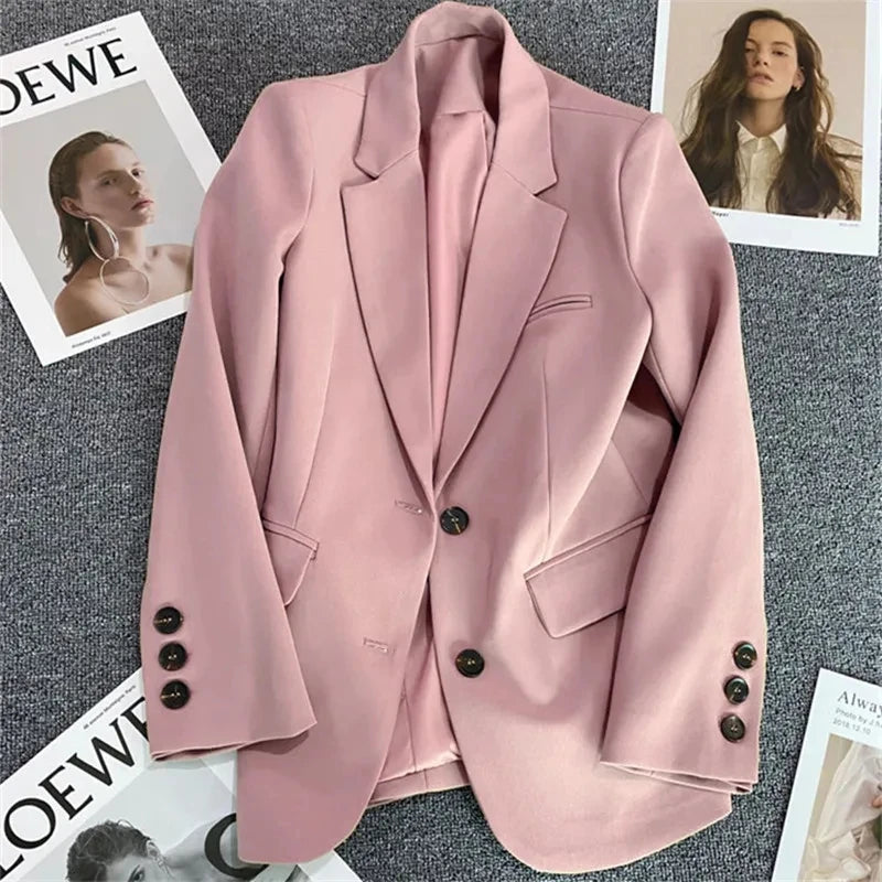 Korean-Inspired Chic – Versatile Long Sleeve Blazer for Modern Women