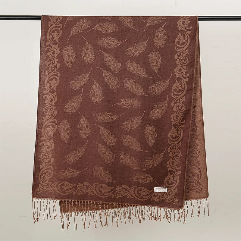 Luxury Thick Cashmere Scarf for Women 2024 – Elegant Printed Wraps & Pashmina Ponchos. Cozy Travel Blanket Shawl, Perfect for Winter Warmth. Stylish and Soft Female Stoles.