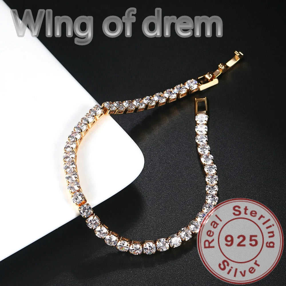 Rose Gold Elegance – 925 Sterling Silver Tennis Bracelet with Shimmering Zirconia