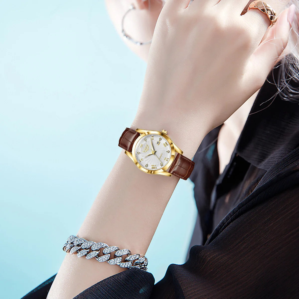 LIGE Women's Luxury Classic Watch – Waterproof Sport Leather Strap – Top Brand Fashion Timepiece for Ladies