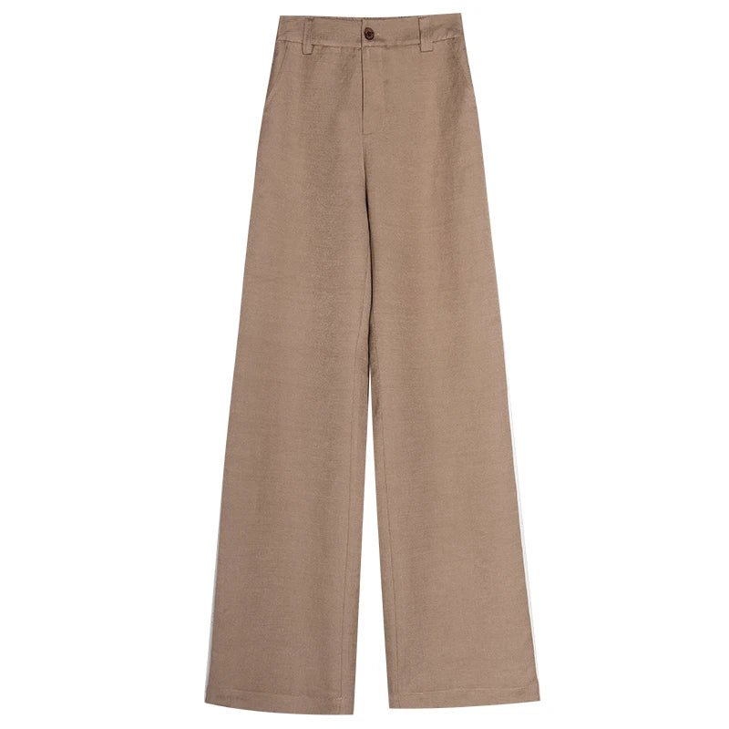 Women’s Linen Wide-Leg Pants – Summer Thin, High-Waisted Draped Design – Casual Loose Straight Fit in Ice Silk, Cotton and Hemp – Sizes S to 4XL