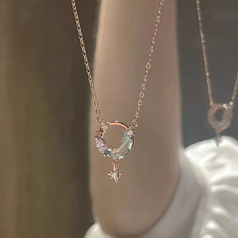 Korean Charm – Double Layer Heart & Lucky Bean Necklace