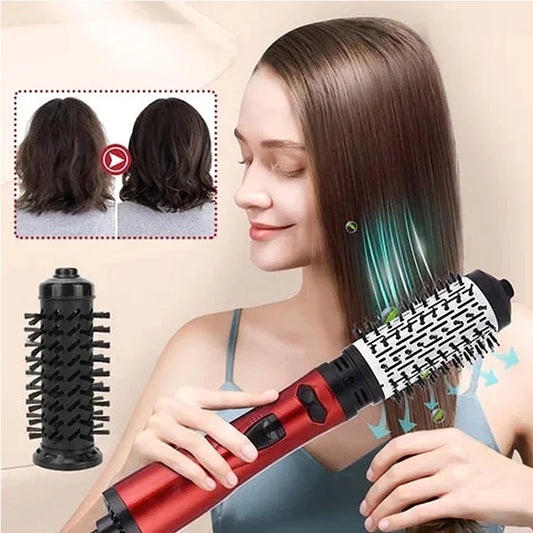 2 in 1 Rotating Electric Hair Straightener Brush Hair Curler Hair Dryer Brush Hot Air Comb Negative Ion Hair Styler Comb