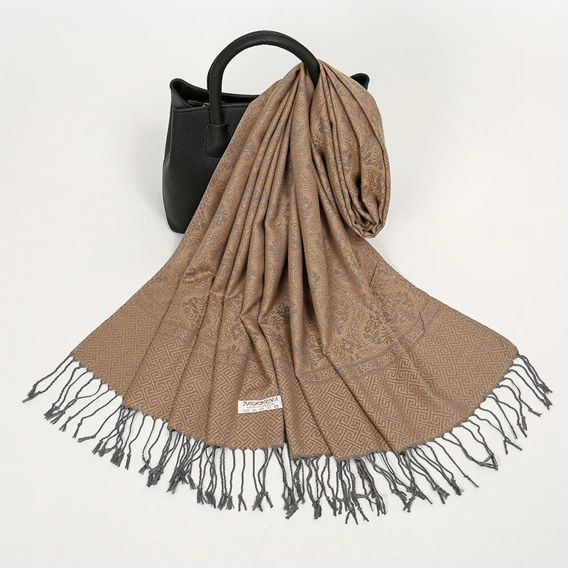 Luxury Thick Cashmere Scarf for Women 2024 – Elegant Printed Wraps & Pashmina Ponchos. Cozy Travel Blanket Shawl, Perfect for Winter Warmth. Stylish and Soft Female Stoles.