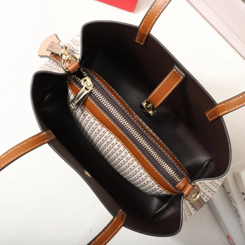 CH Premium Leather Crossbody Tote – Elegant & Spacious Daily Bag for Modern Women | Letter Print Design | Versatile & Stylish