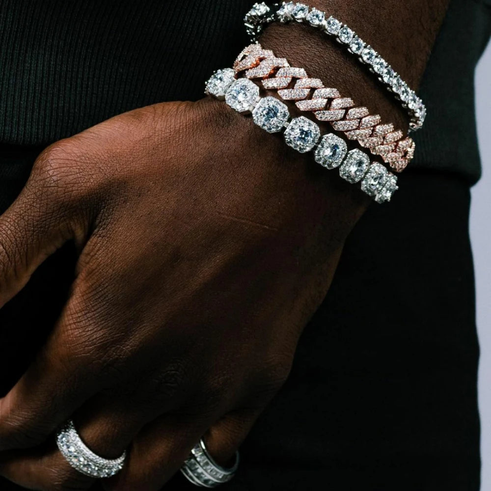 Bling Luxe – 18K Gold Plated Iced Out Tennis Chain with Custom Logo