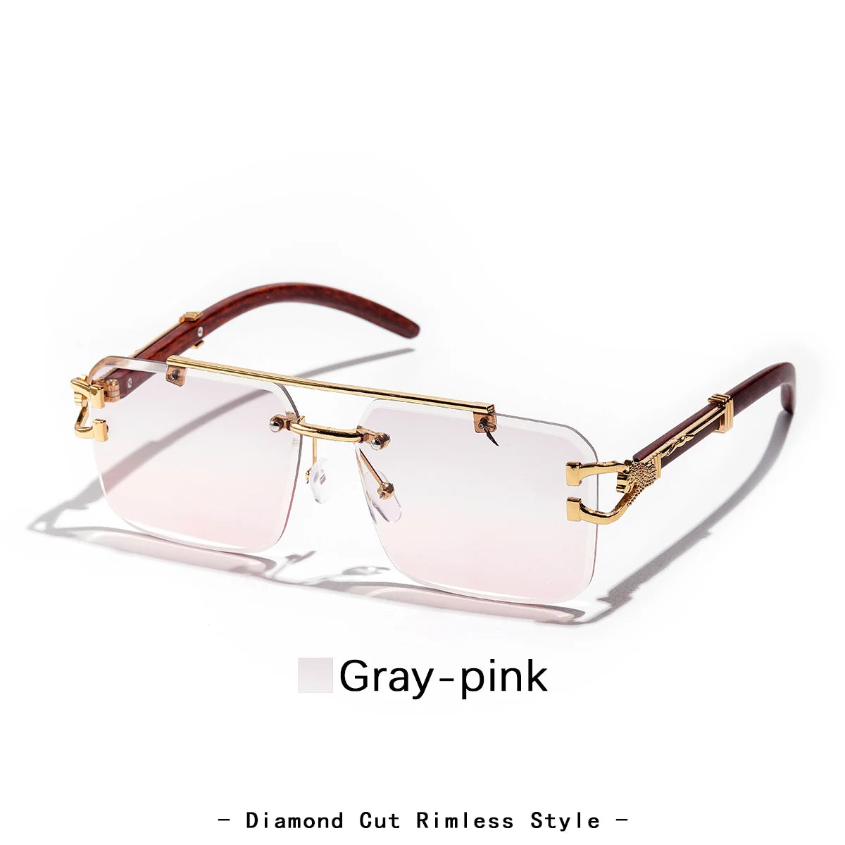 Ruiao Diamond-Cut Rimless Luxury Sunglasses – European Designer Edition