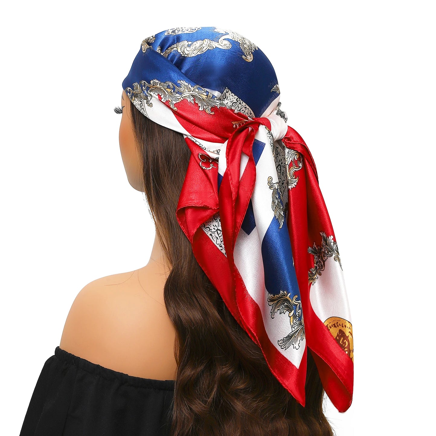 Luxury Brand Silk Scarf – Fashion Satin Foulard Shawl with Leopard Print, 90x90cm Square – Versatile Headscarf, Bandana and Pareo for Women