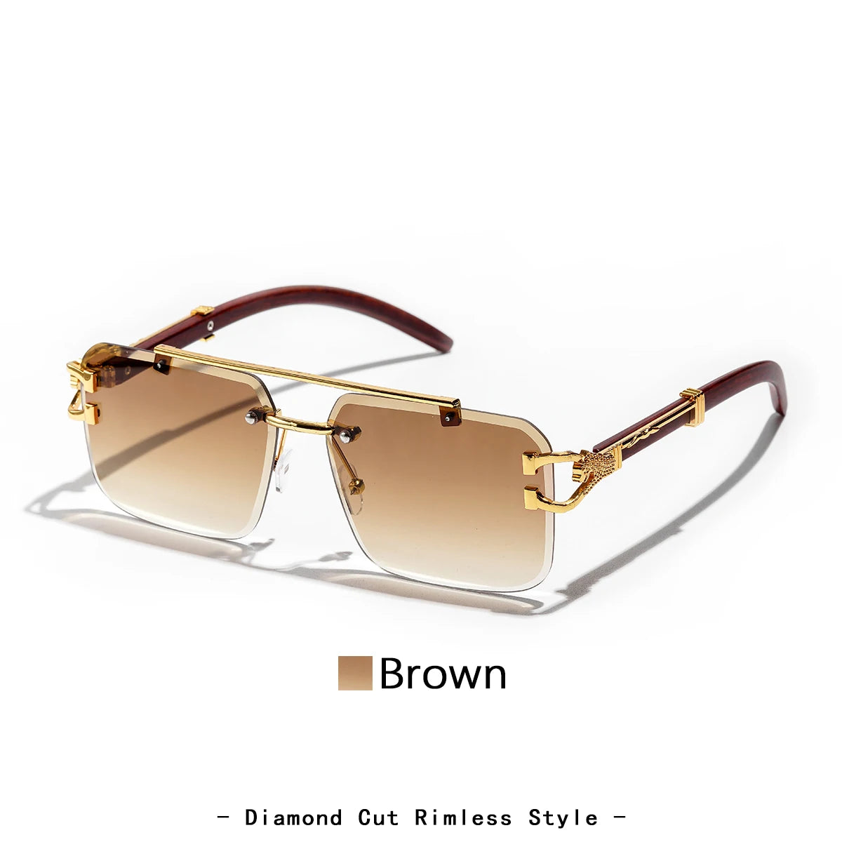 Ruiao Diamond-Cut Rimless Luxury Sunglasses – European Designer Edition