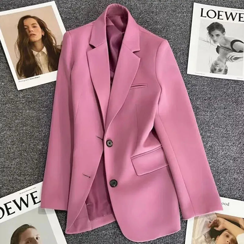 Korean-Inspired Chic – Versatile Long Sleeve Blazer for Modern Women