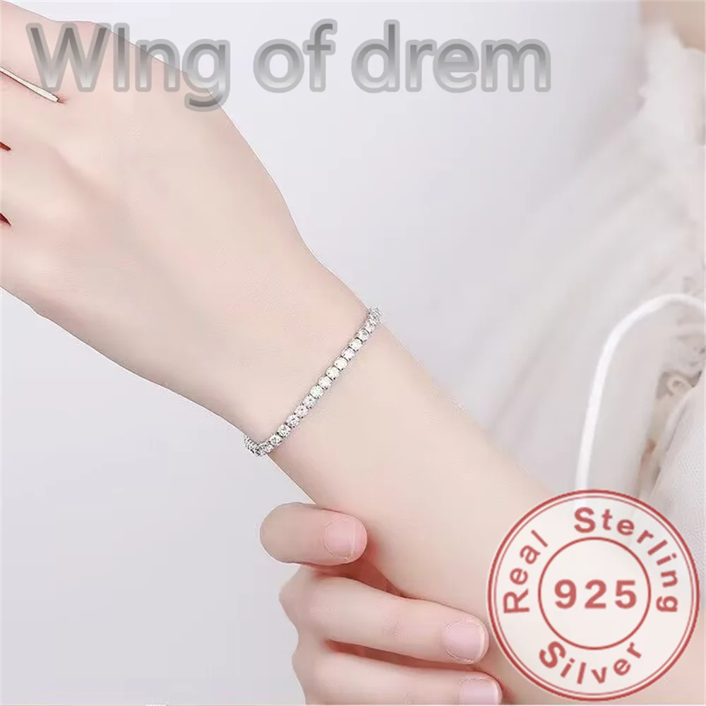 Rose Gold Elegance – 925 Sterling Silver Tennis Bracelet with Shimmering Zirconia