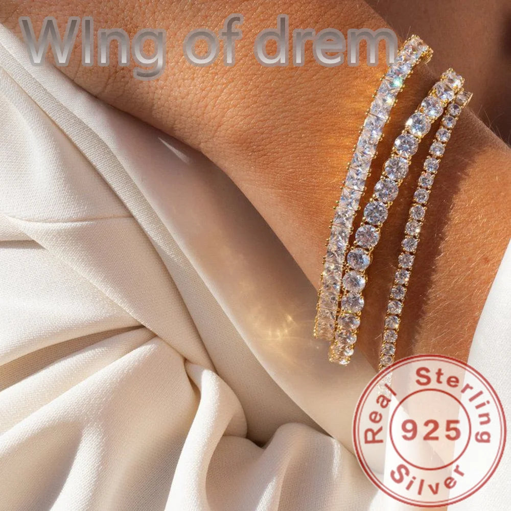 Rose Gold Elegance – 925 Sterling Silver Tennis Bracelet with Shimmering Zirconia