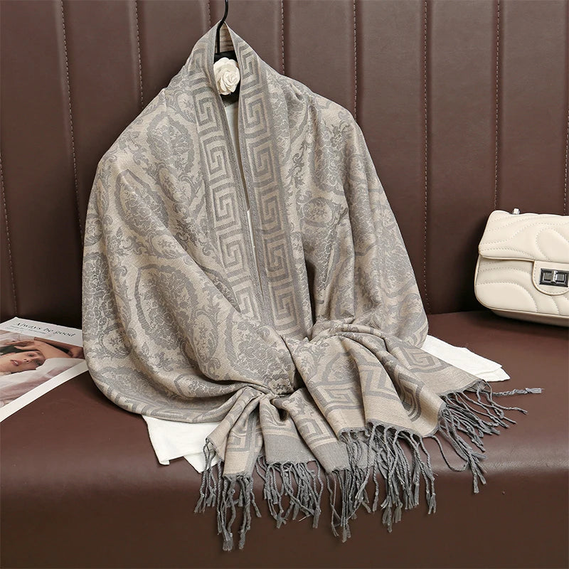 Luxury Thick Cashmere Scarf for Women 2024 – Elegant Printed Wraps & Pashmina Ponchos. Cozy Travel Blanket Shawl, Perfect for Winter Warmth. Stylish and Soft Female Stoles.