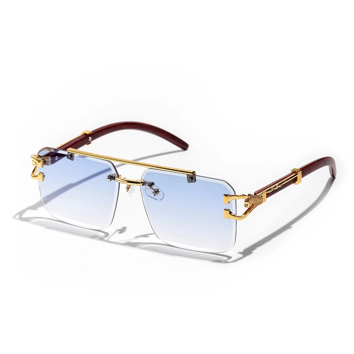 Ruiao Diamond-Cut Rimless Luxury Sunglasses – European Designer Edition