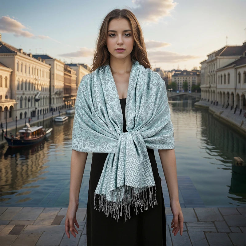 Luxury Thick Cashmere Scarf for Women 2024 – Elegant Printed Wraps & Pashmina Ponchos. Cozy Travel Blanket Shawl, Perfect for Winter Warmth. Stylish and Soft Female Stoles.