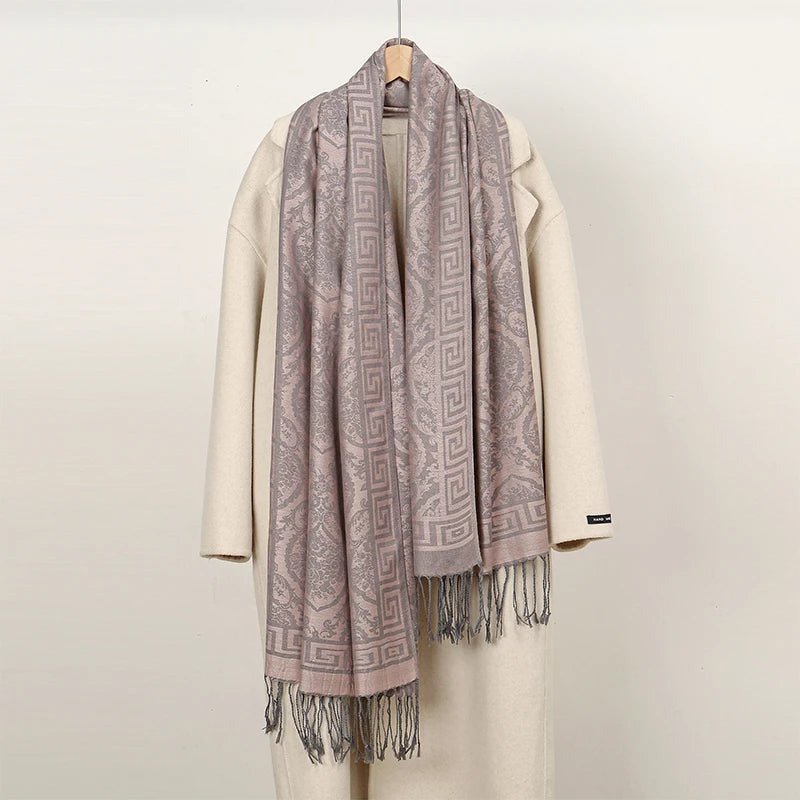 Luxury Thick Cashmere Scarf for Women 2024 – Elegant Printed Wraps & Pashmina Ponchos. Cozy Travel Blanket Shawl, Perfect for Winter Warmth. Stylish and Soft Female Stoles.