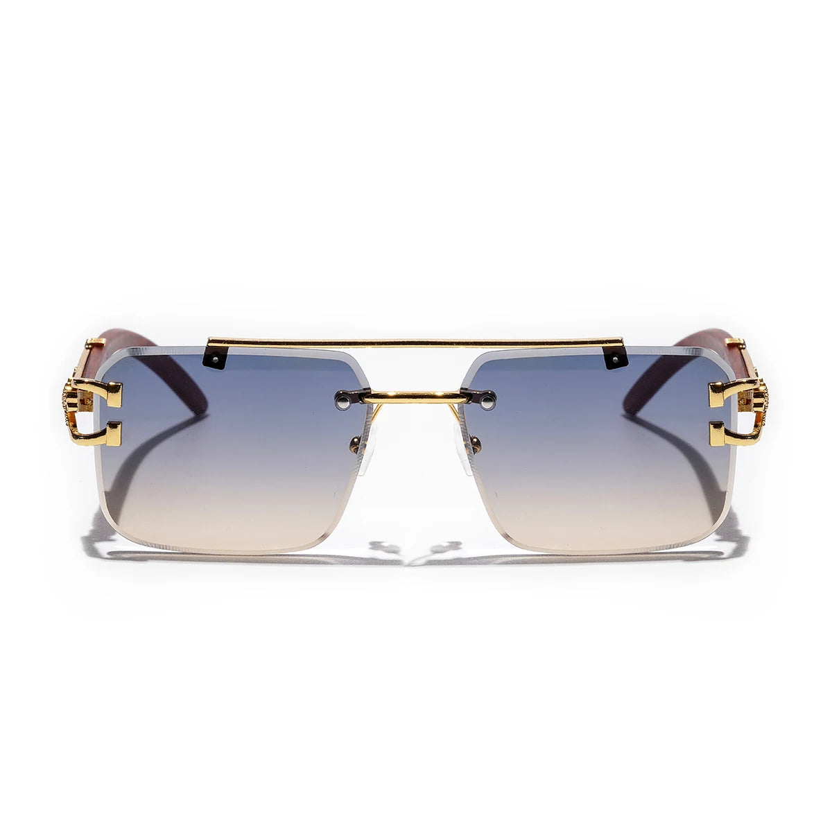 Ruiao Diamond-Cut Rimless Luxury Sunglasses – European Designer Edition