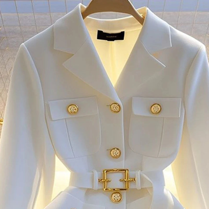 Women’s Blazer Coat 2025 Autumn Collection – Long Sleeve, Casual Single-Breasted Design – Elegant Office Suit Jacket and Outerwear for Ladies