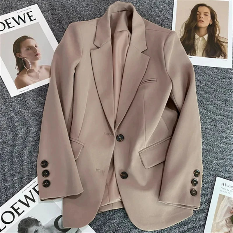 Korean-Inspired Chic – Versatile Long Sleeve Blazer for Modern Women