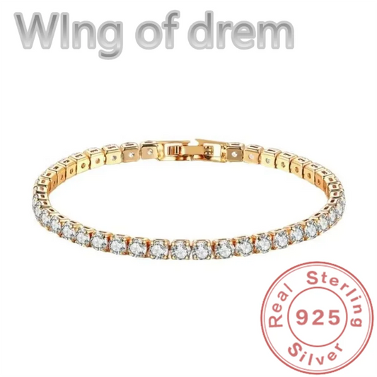 Rose Gold Elegance – 925 Sterling Silver Tennis Bracelet with Shimmering Zirconia