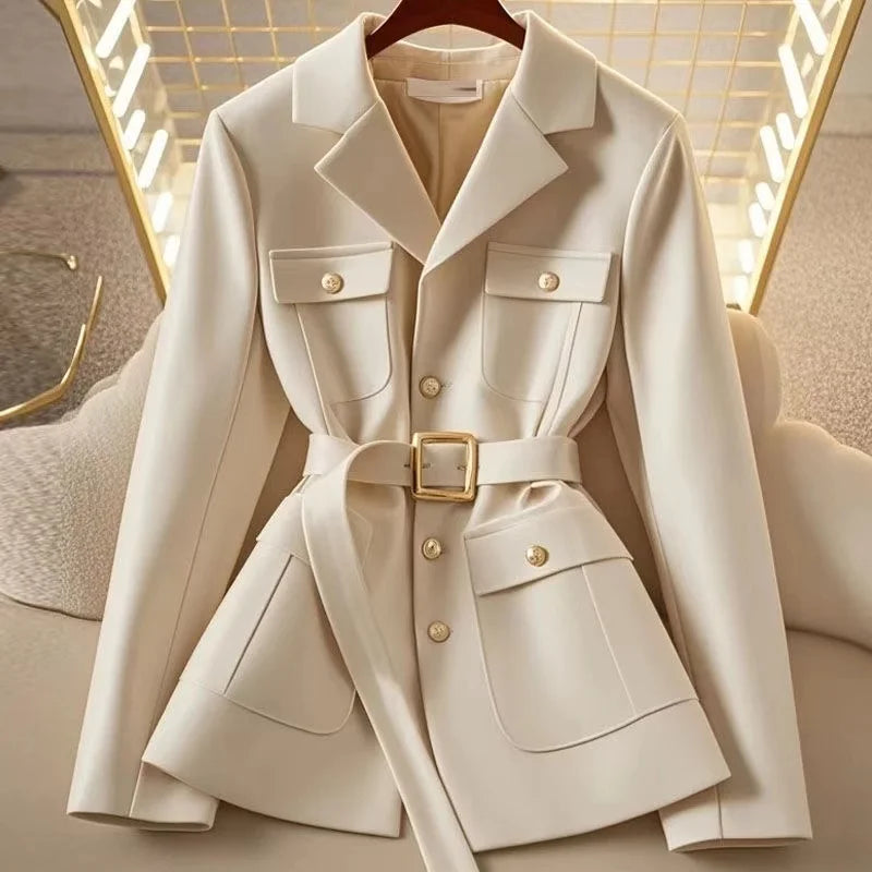 Women’s Blazer Coat 2025 Autumn Collection – Long Sleeve, Casual Single-Breasted Design – Elegant Office Suit Jacket and Outerwear for Ladies