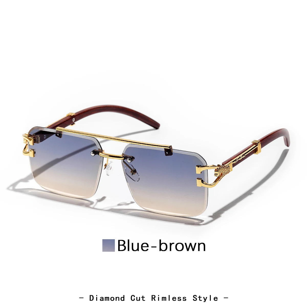 Ruiao Diamond-Cut Rimless Luxury Sunglasses – European Designer Edition