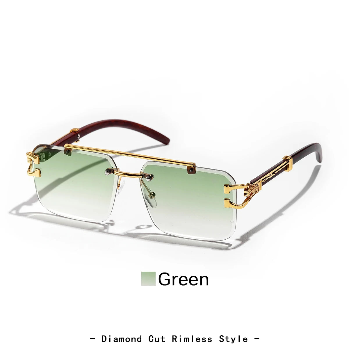 Ruiao Diamond-Cut Rimless Luxury Sunglasses – European Designer Edition