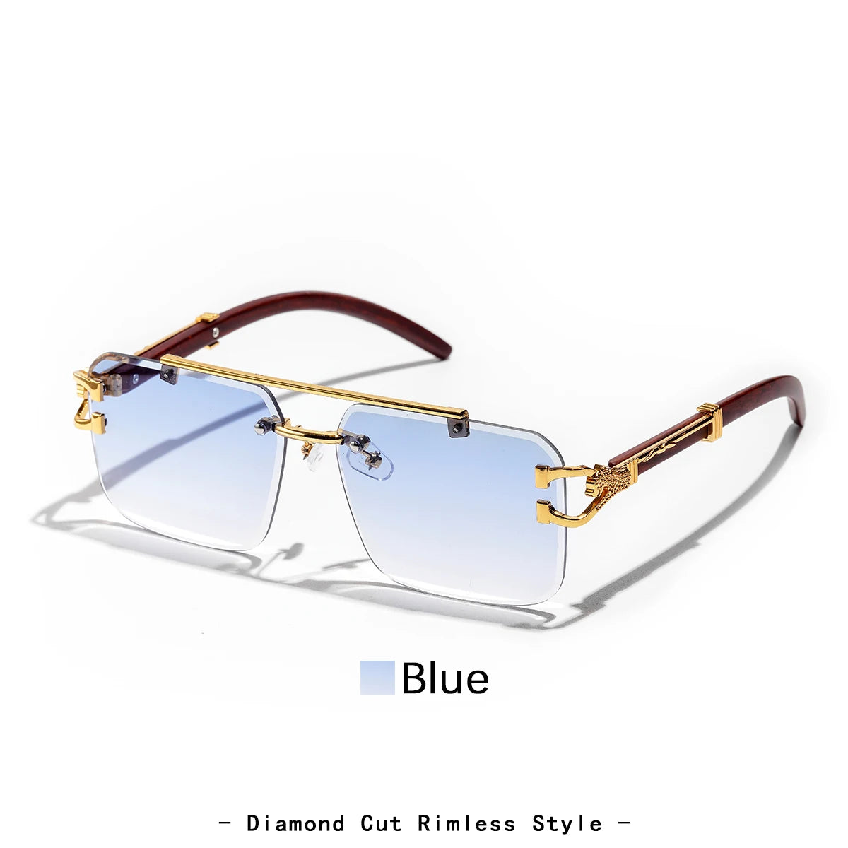 Ruiao Diamond-Cut Rimless Luxury Sunglasses – European Designer Edition
