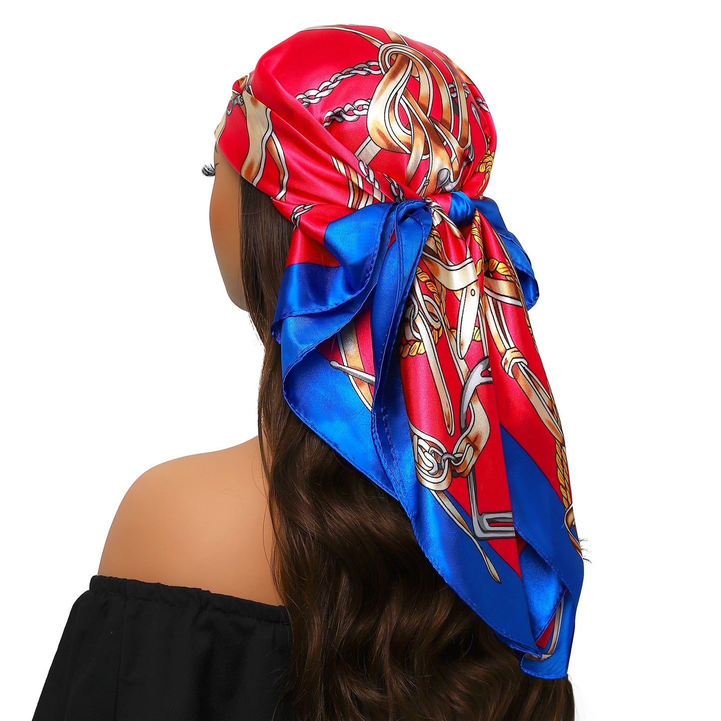 Luxury Brand Silk Scarf – Fashion Satin Foulard Shawl with Leopard Print, 90x90cm Square – Versatile Headscarf, Bandana and Pareo for Women