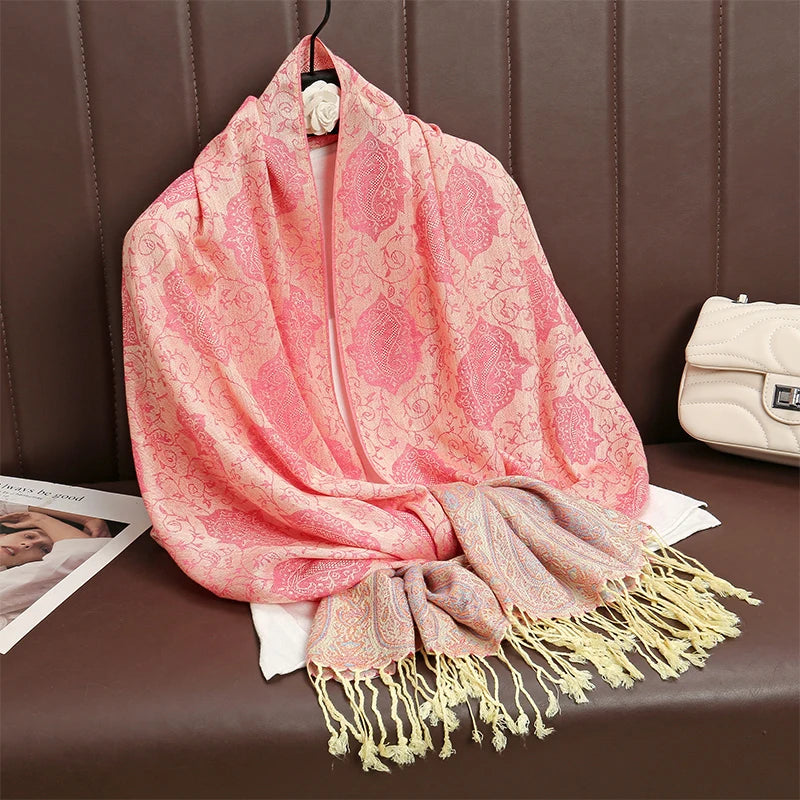 Luxury Thick Cashmere Scarf for Women 2024 – Elegant Printed Wraps & Pashmina Ponchos. Cozy Travel Blanket Shawl, Perfect for Winter Warmth. Stylish and Soft Female Stoles.