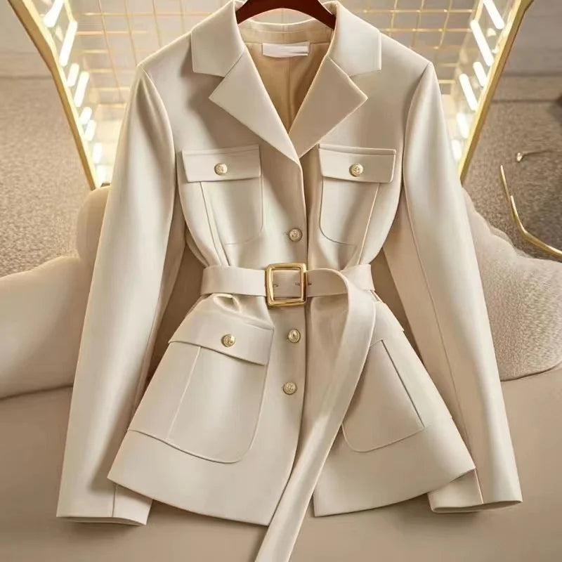Women’s Blazer Coat 2025 Autumn Collection – Long Sleeve, Casual Single-Breasted Design – Elegant Office Suit Jacket and Outerwear for Ladies