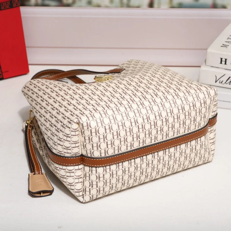 CH Premium Leather Crossbody Tote – Elegant & Spacious Daily Bag for Modern Women | Letter Print Design | Versatile & Stylish
