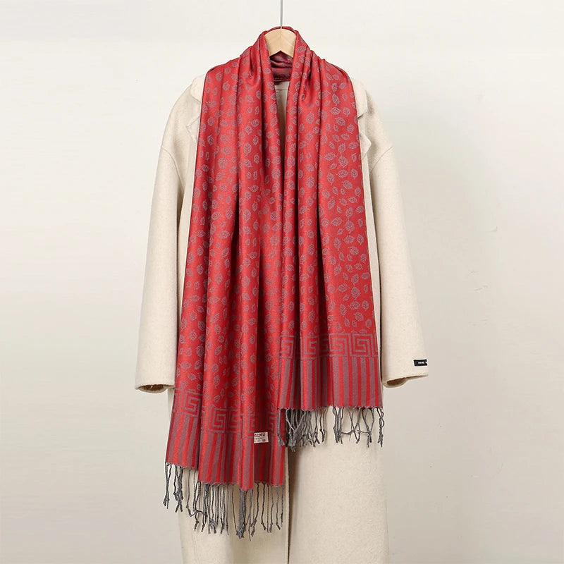 Luxury Thick Cashmere Scarf for Women 2024 – Elegant Printed Wraps & Pashmina Ponchos. Cozy Travel Blanket Shawl, Perfect for Winter Warmth. Stylish and Soft Female Stoles.