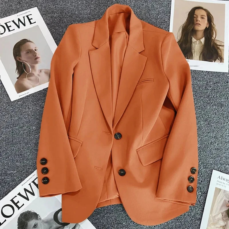 Korean-Inspired Chic – Versatile Long Sleeve Blazer for Modern Women