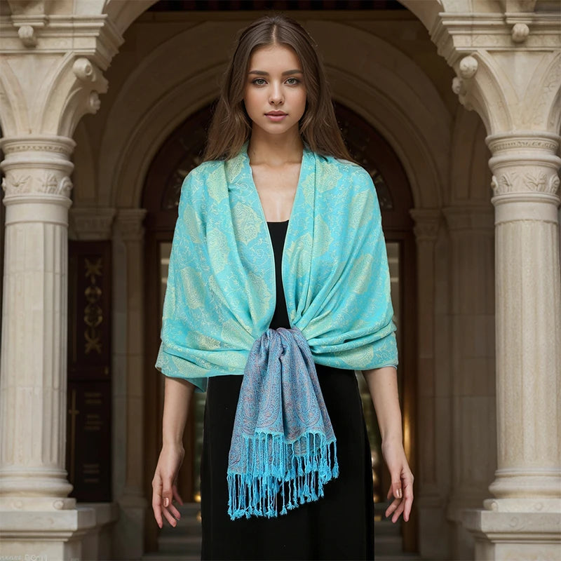 Luxury Thick Cashmere Scarf for Women 2024 – Elegant Printed Wraps & Pashmina Ponchos. Cozy Travel Blanket Shawl, Perfect for Winter Warmth. Stylish and Soft Female Stoles.